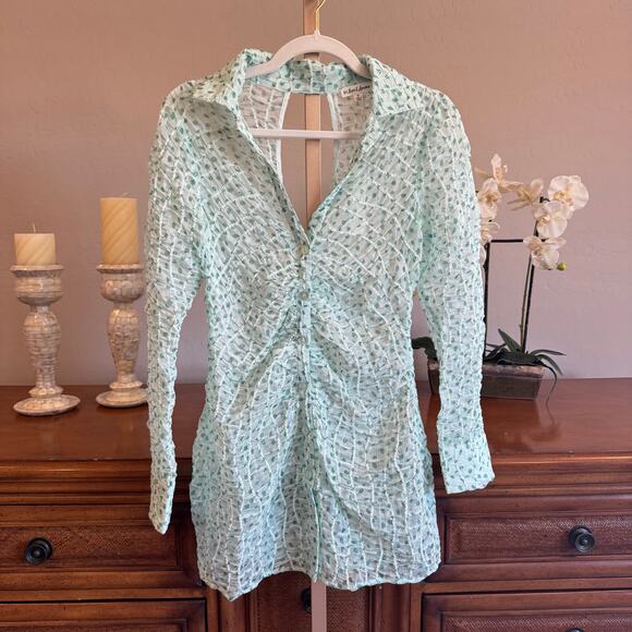 For Love & Lemons Drea Mini Dress Medium – NWT, Sold Out Sheer Style Retail $225 - Picture 2 of 7